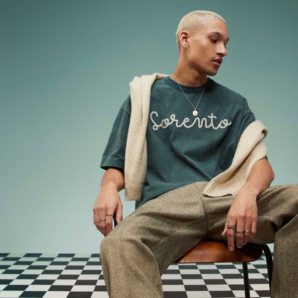 ASOS NEW - Boxy Oversized T-Shirt w/embroidered print - Picture 1 of 3